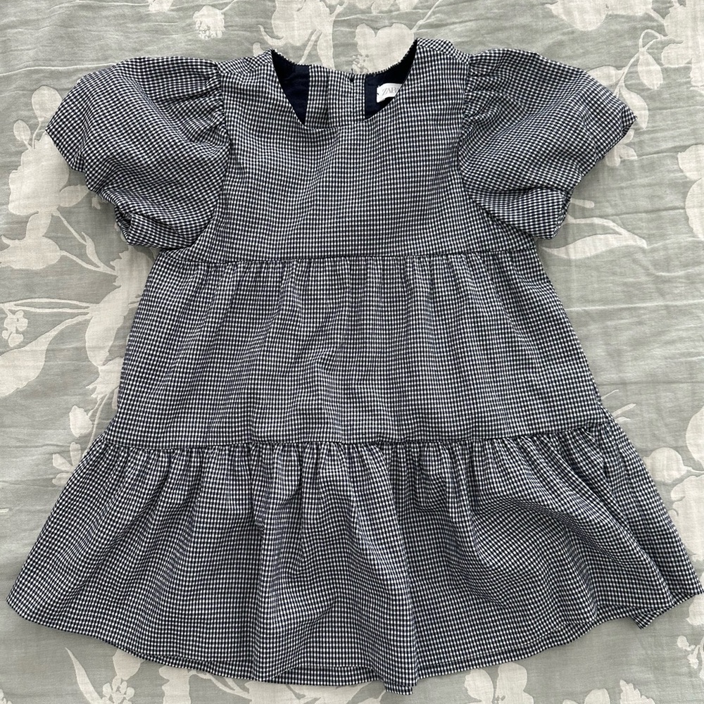 Navy Gingham Dress